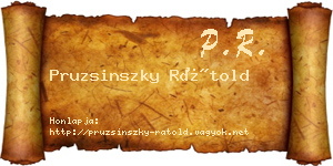Pruzsinszky Rátold névjegykártya